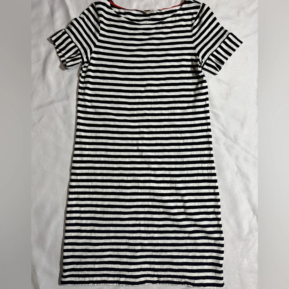 Boden Darcey Jersey Mini Cotton T-Shirt Dress Nautical Stripe Navy like new - Picture 4 of 7
